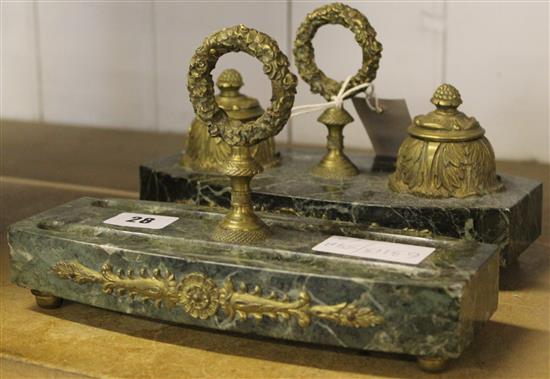 Empire style serpentine desk set